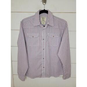 Gunnison Creek size 14/16 white red & blue snap button shirt